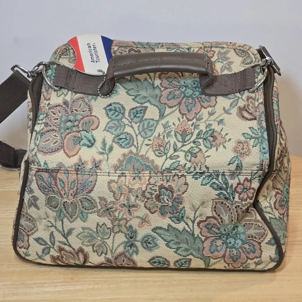 American Tourister Tapestry Vtg Luggage Case Carry On Makeup Toiletries Bag 13x9